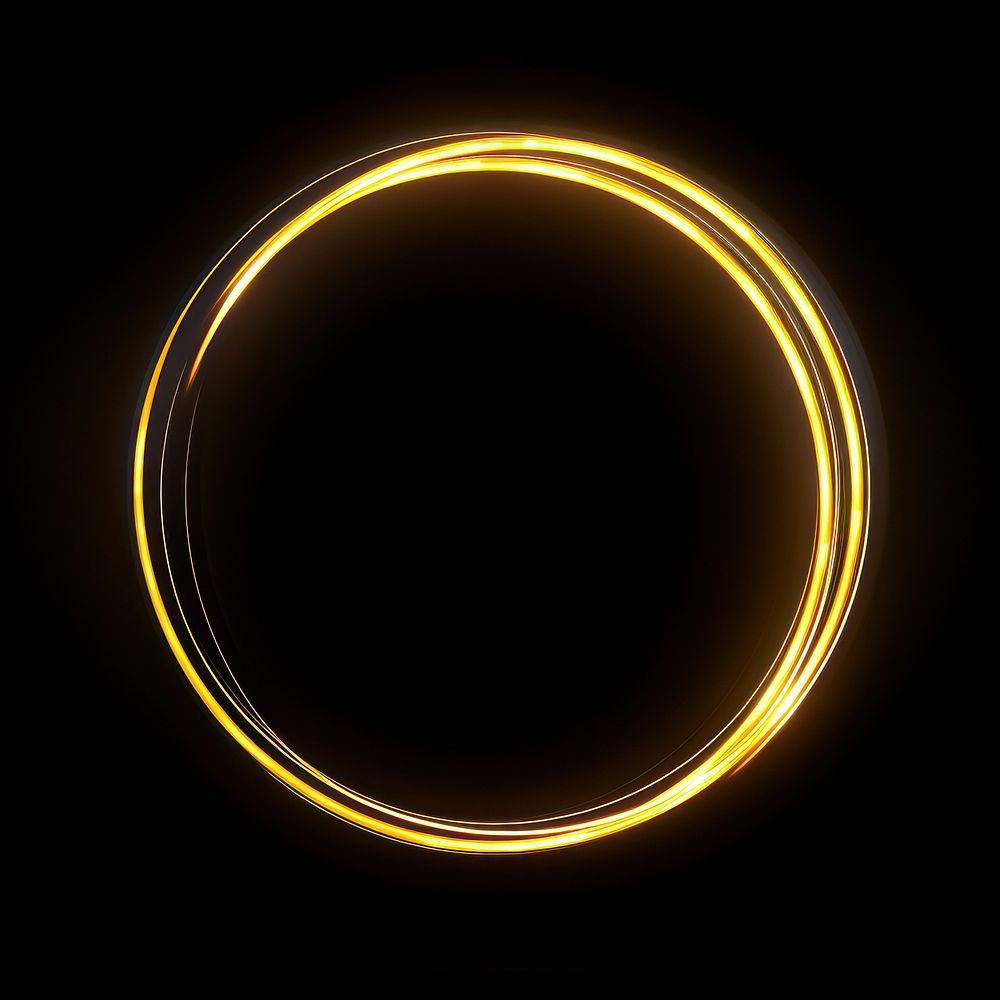 Circle line eclipse yellow light. AI generated Image by rawpixel.