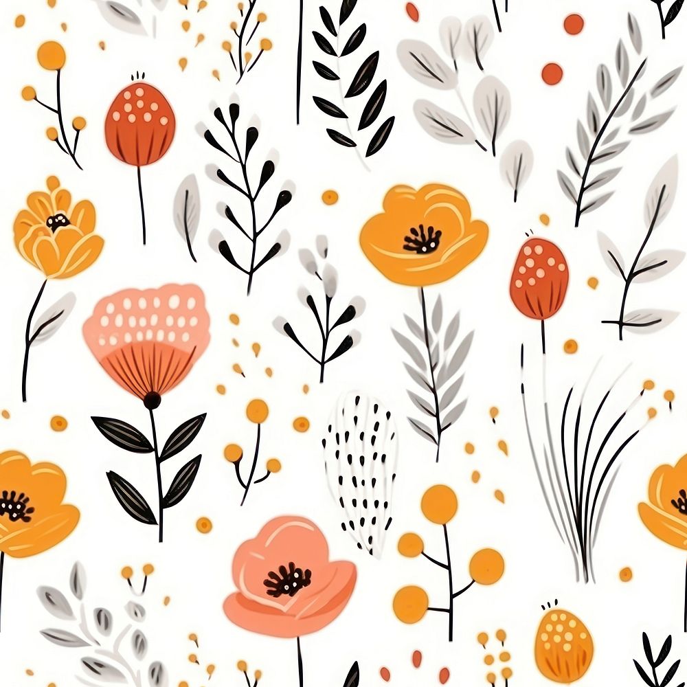 Floral pattern backgrounds illustrated. AI generated Image by rawpixel.