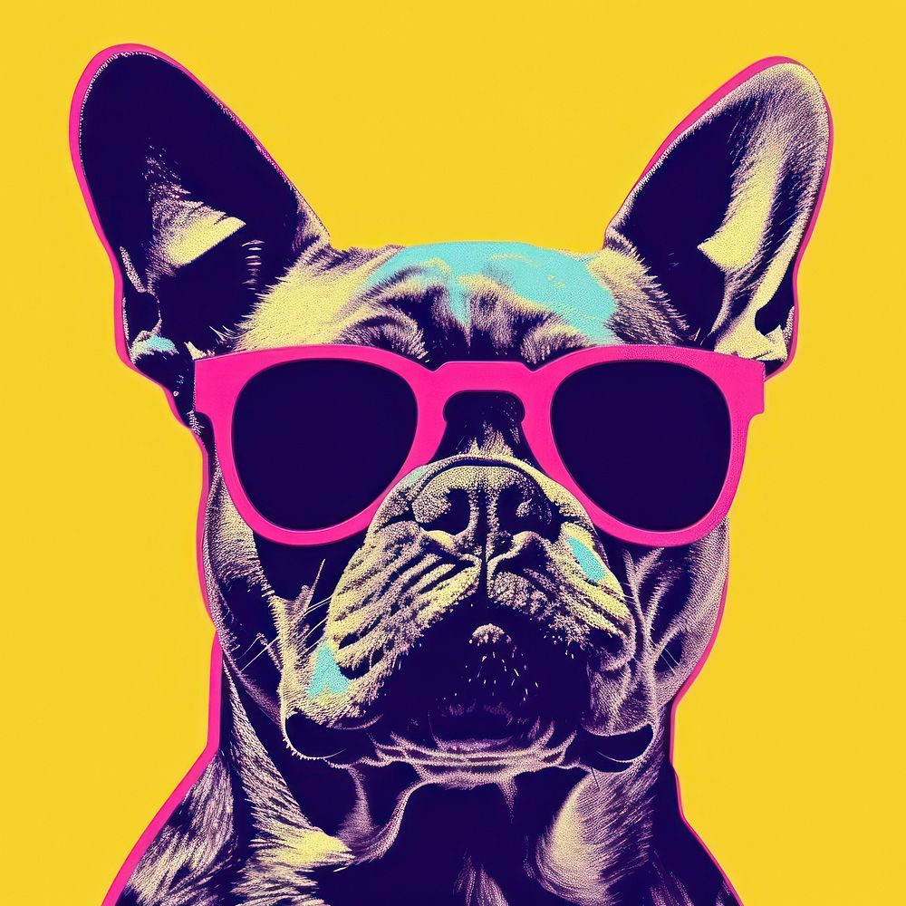 Dog sunglasses bulldog mammal. AI generated Image by rawpixel.