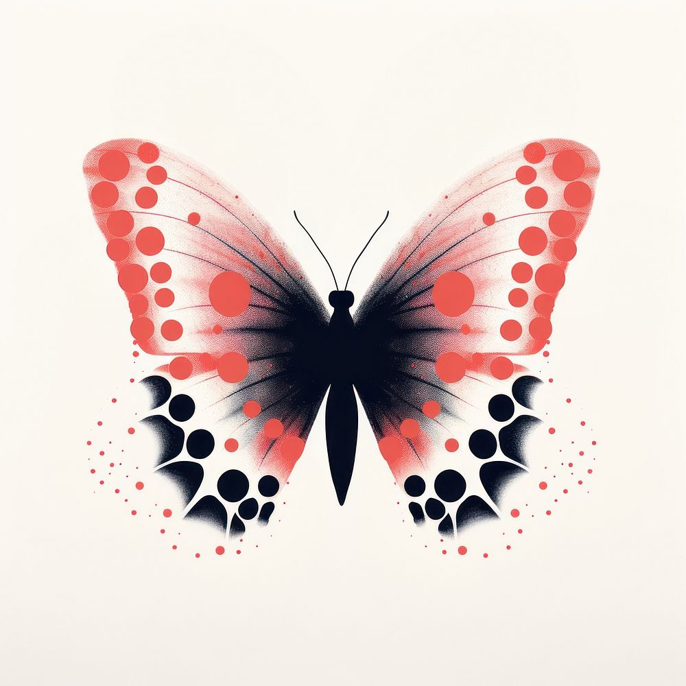 Butterfly bold shape animal insect art. AI generated Image by rawpixel.