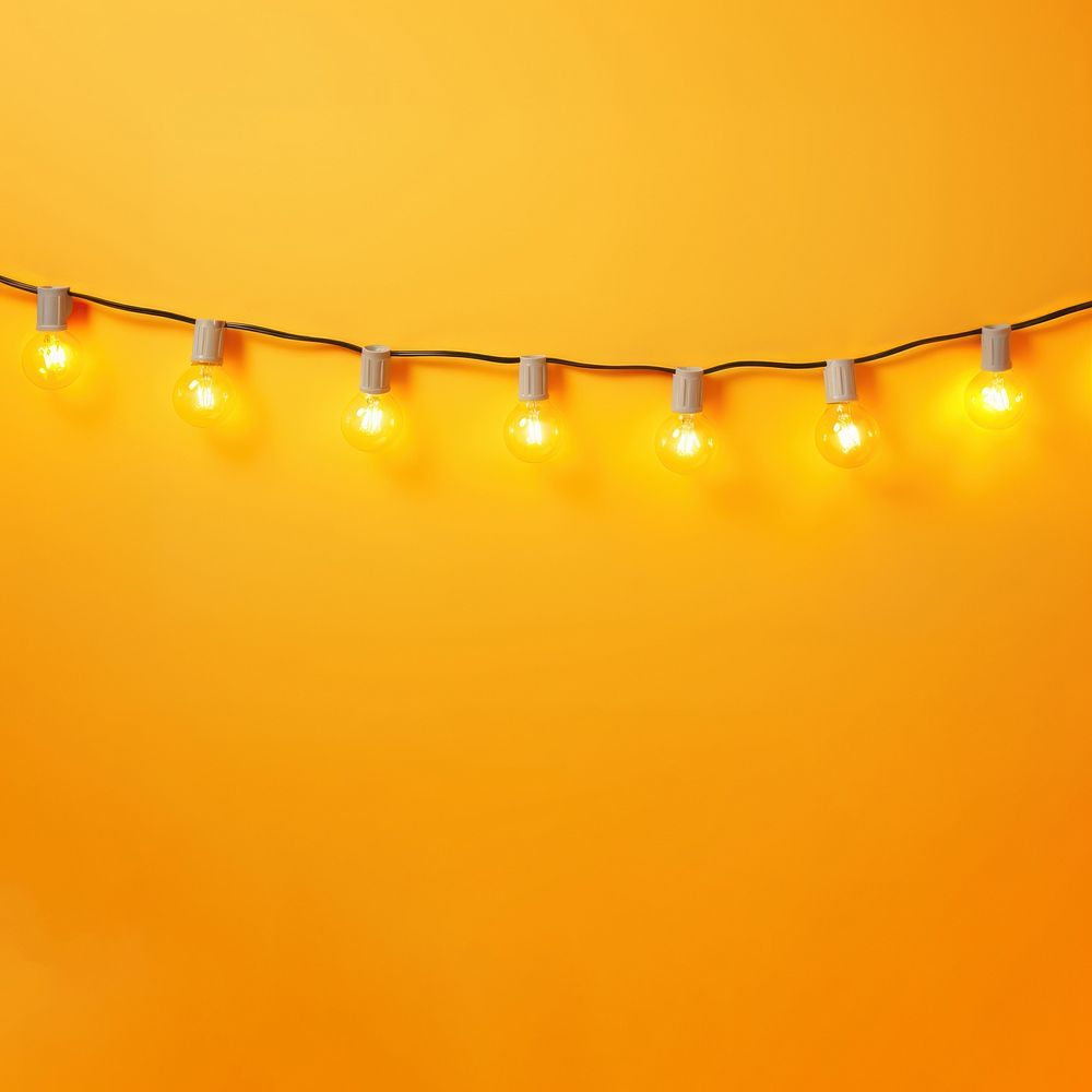 String lights yellow illuminated electricity. AI generated Image by rawpixel.