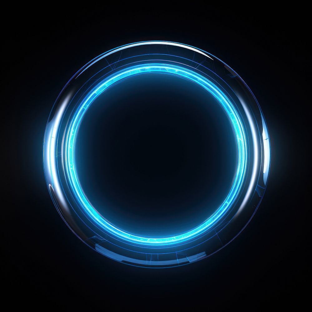 Circle abstract shape light technology blue. AI generated Image by rawpixel.