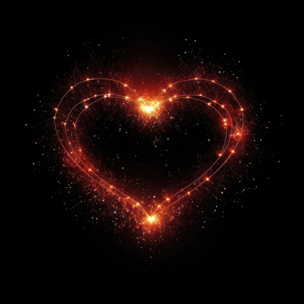 A heartshape astronomy fireworks glowing. AI generated Image by rawpixel.