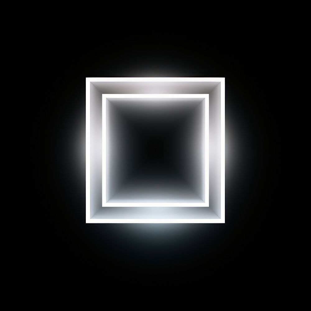 Square abstract shape light lighting black. AI generated Image by rawpixel.