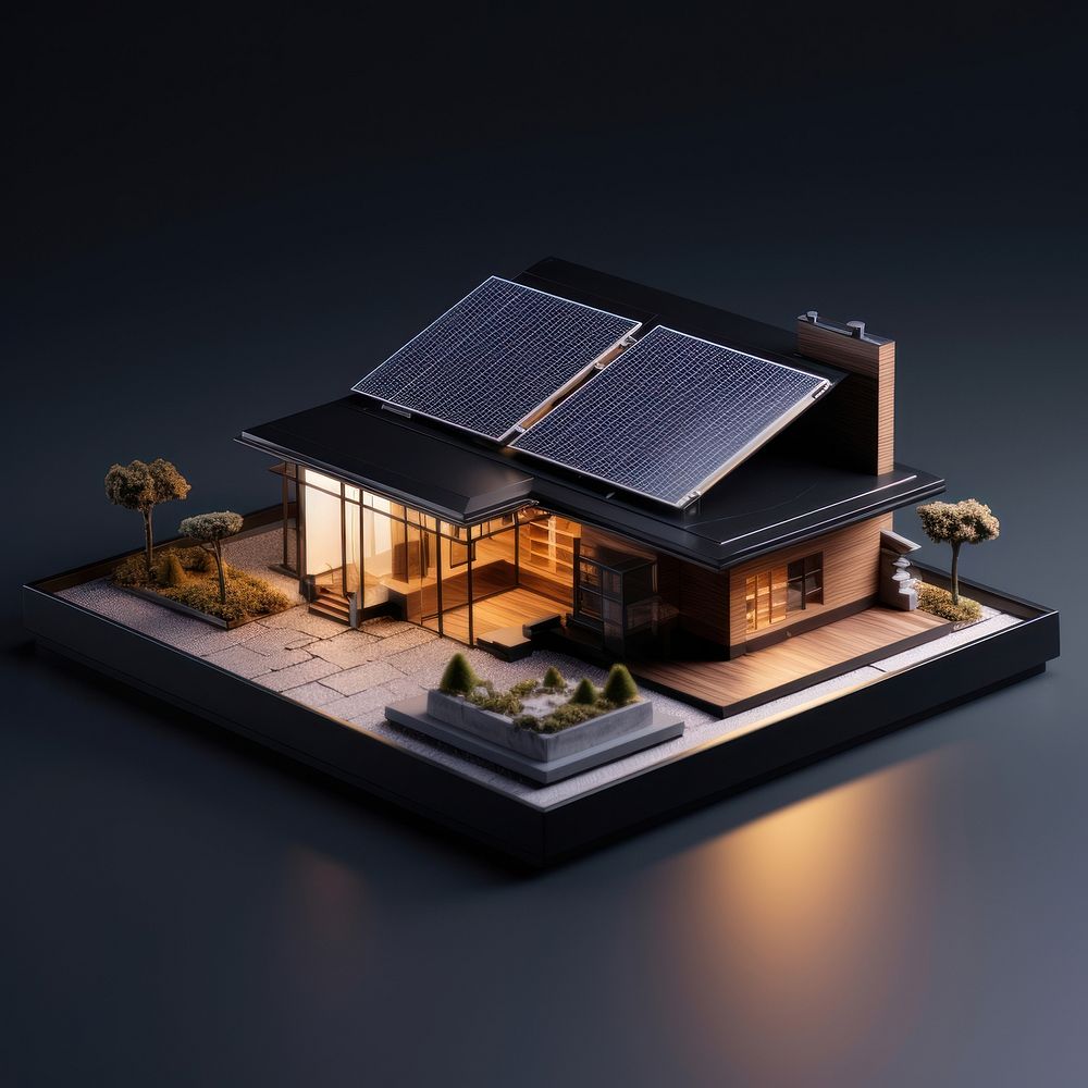 House model light roof architecture. AI generated Image by rawpixel.