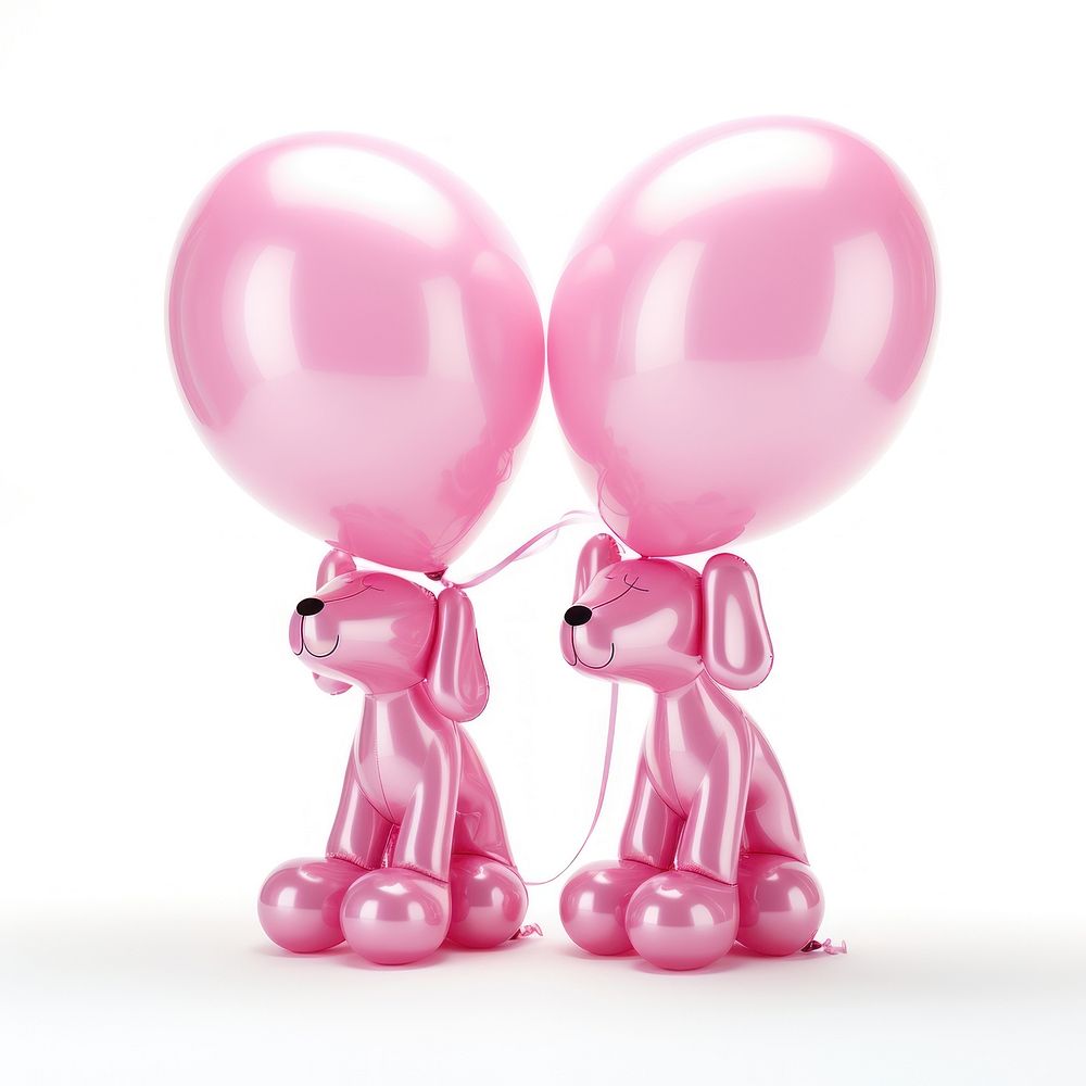 Balloon pink dogs text balloon white background representation. AI generated Image by rawpixel.