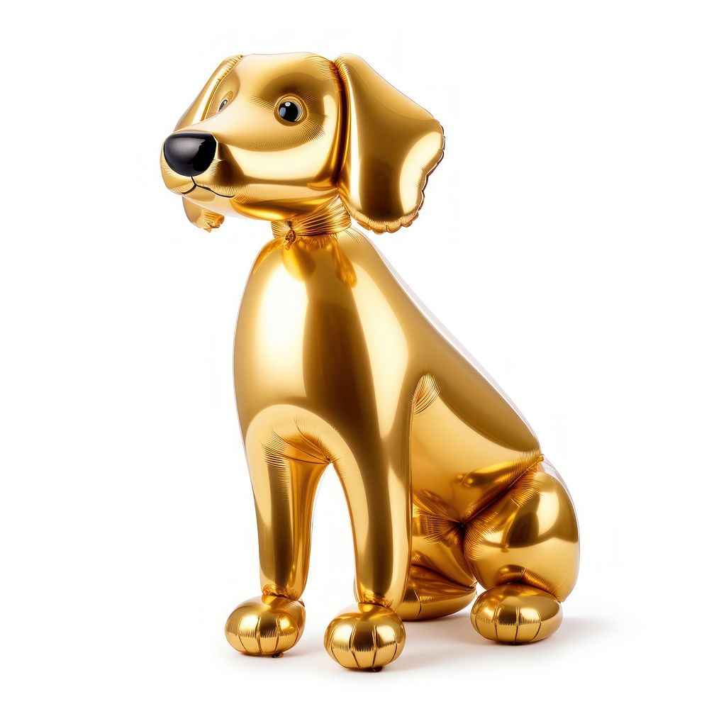 Balloons gold dog figurine animal mammal. AI generated Image by rawpixel.