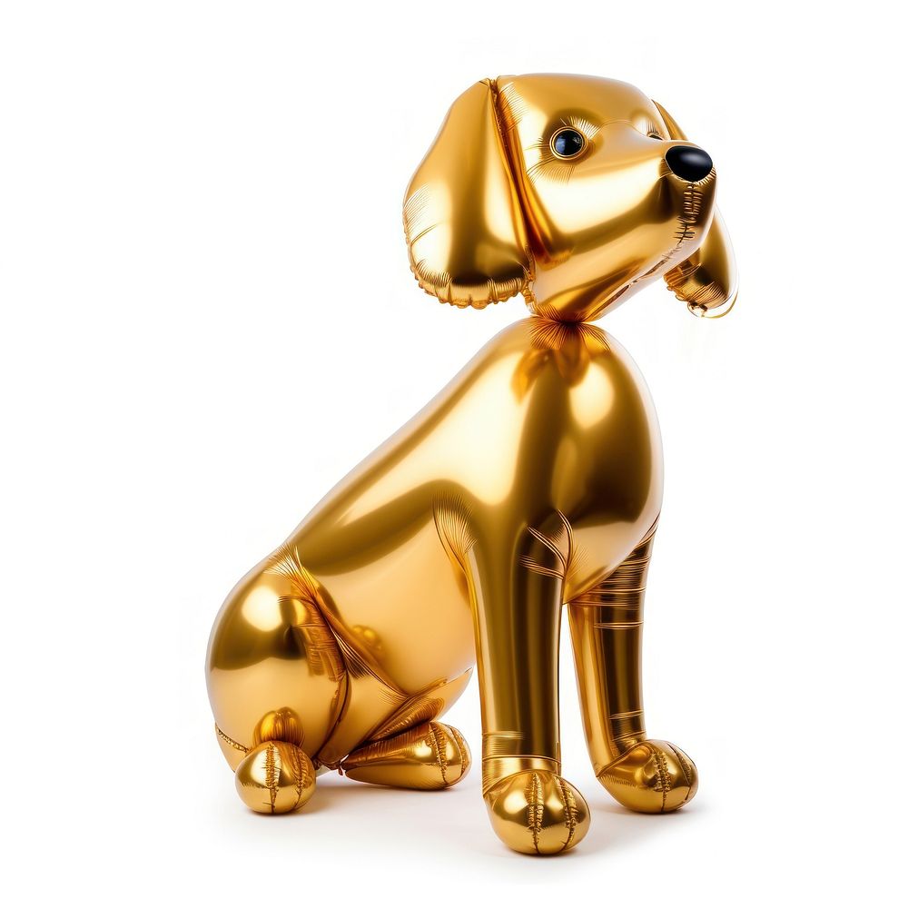 Balloons gold dog figurine animal mammal. AI generated Image by rawpixel.