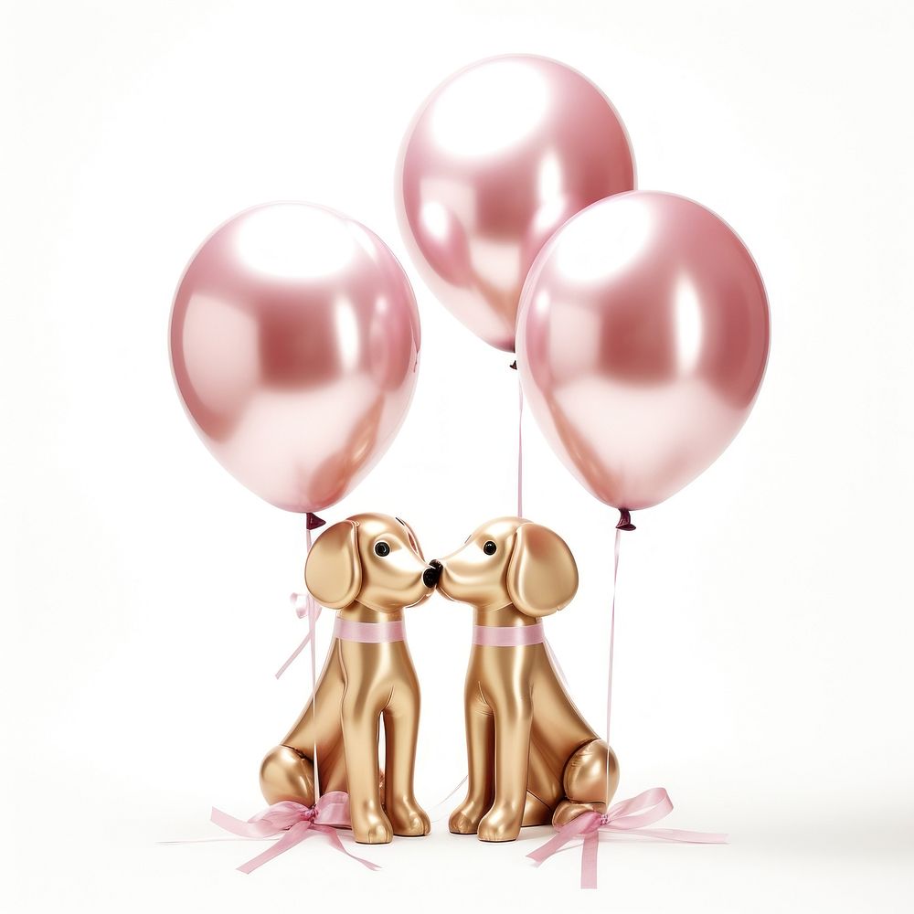 Balloons pink gold dogs balloon mammal pet. AI generated Image by rawpixel.