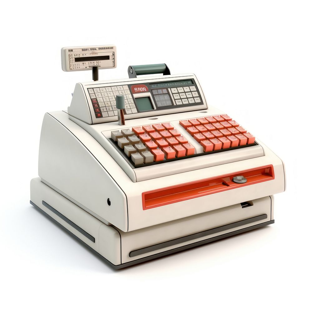 Cashier Register cash white background mathematics. AI generated Image by rawpixel.