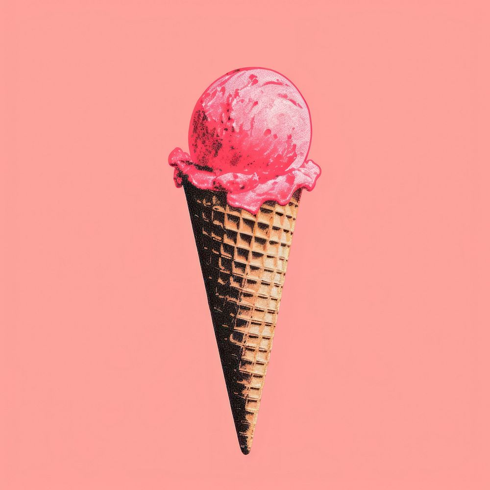 Ice cream cone dessert food red. AI generated Image by rawpixel.