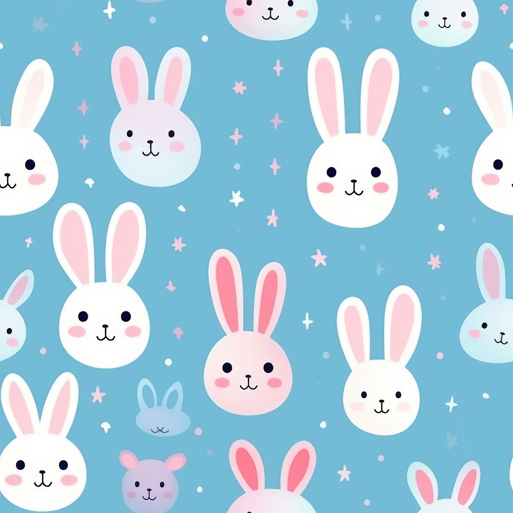Rabbit face pattern animal nature. AI generated Image by rawpixel.