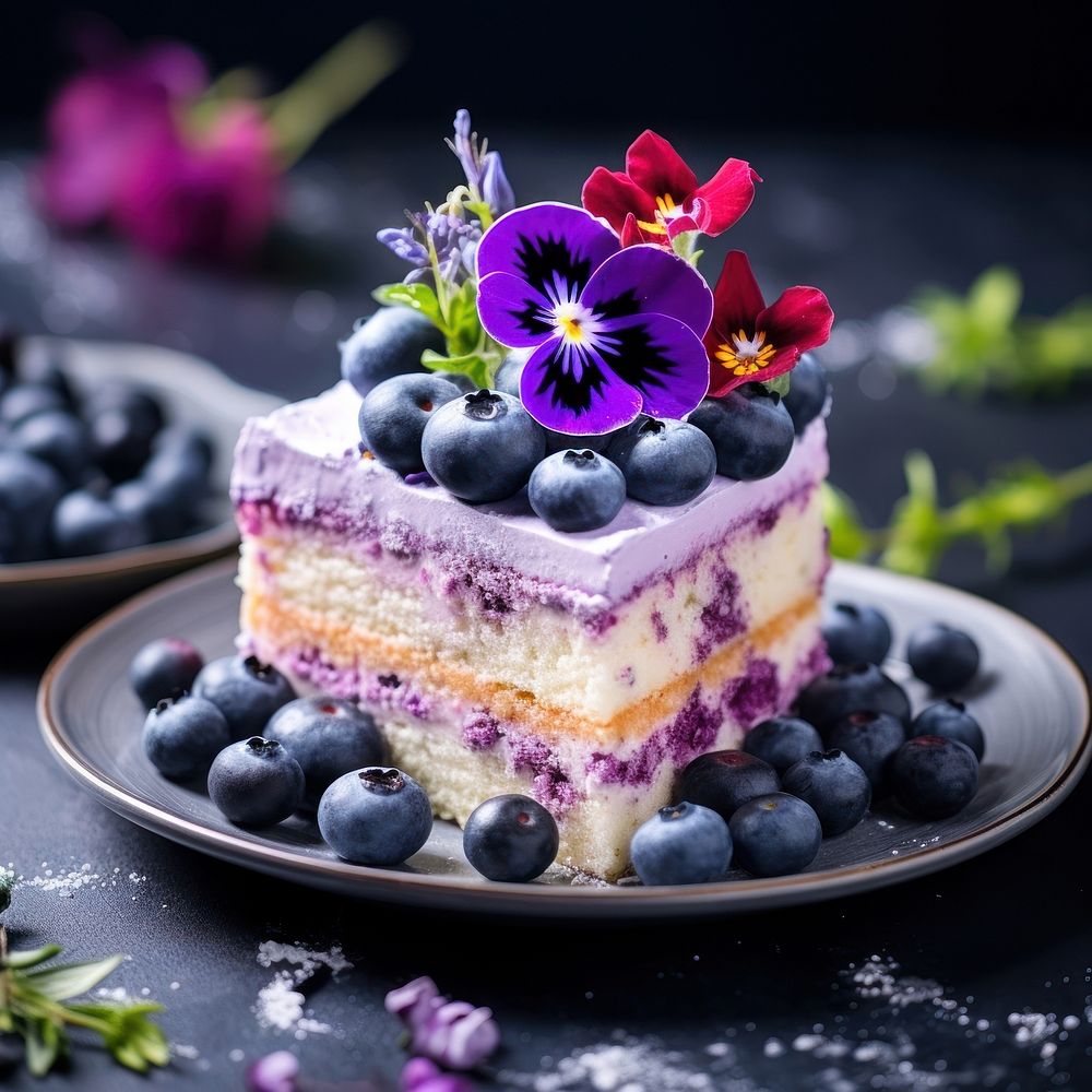 Cake blueberry fruit dessert. AI generated Image by rawpixel.