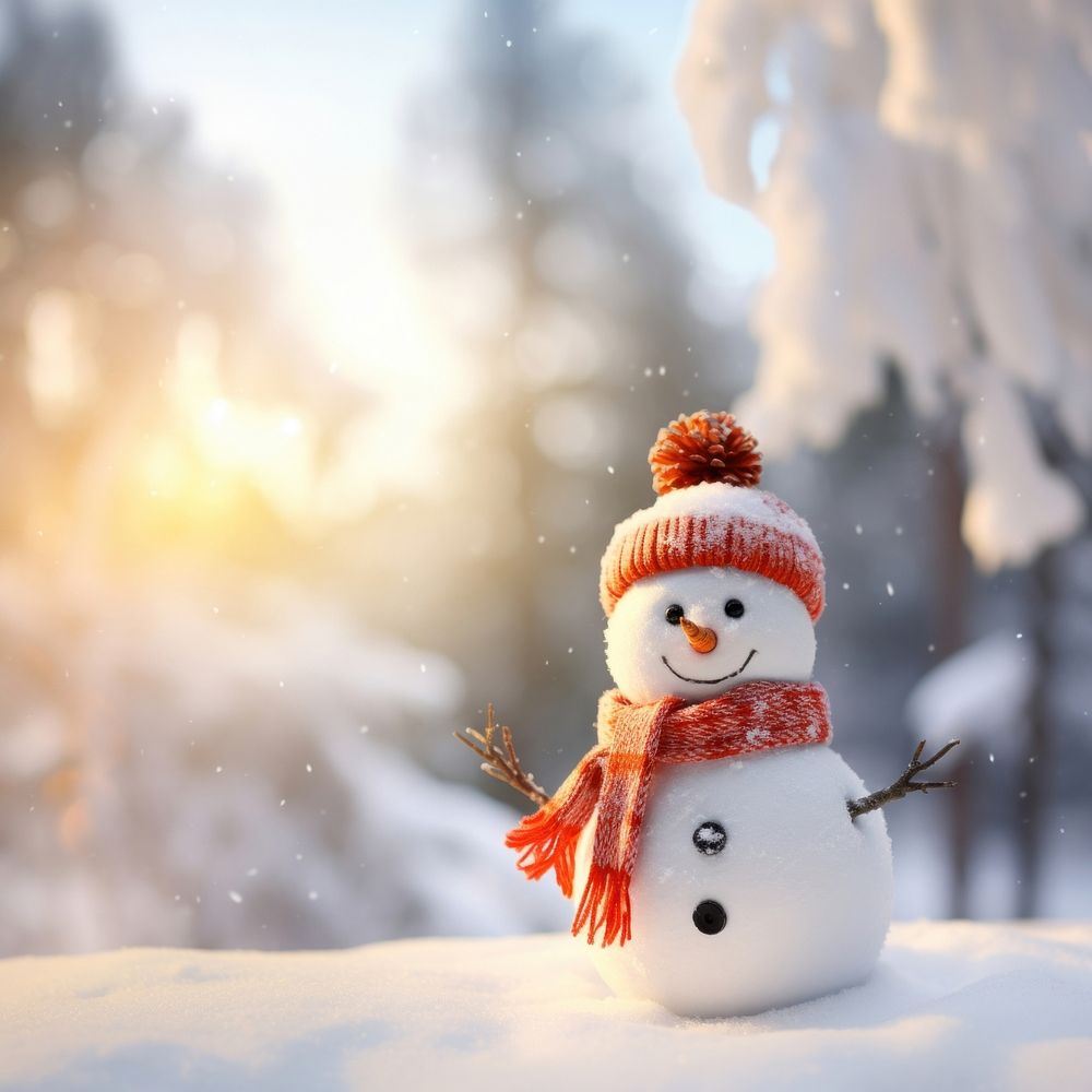 Snowman outdoors snowman christmas. AI generated Image by rawpixel.