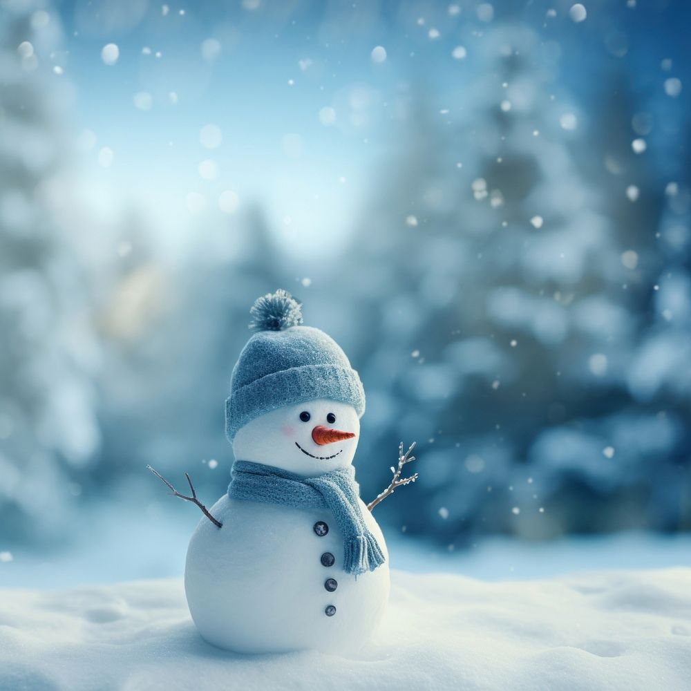 Snowman outdoors snowman christmas. AI generated Image by rawpixel.