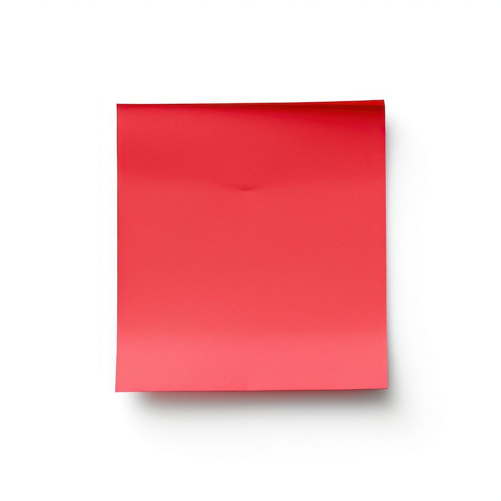Red paper sticky note white background accessories simplicity. AI generated Image by rawpixel.