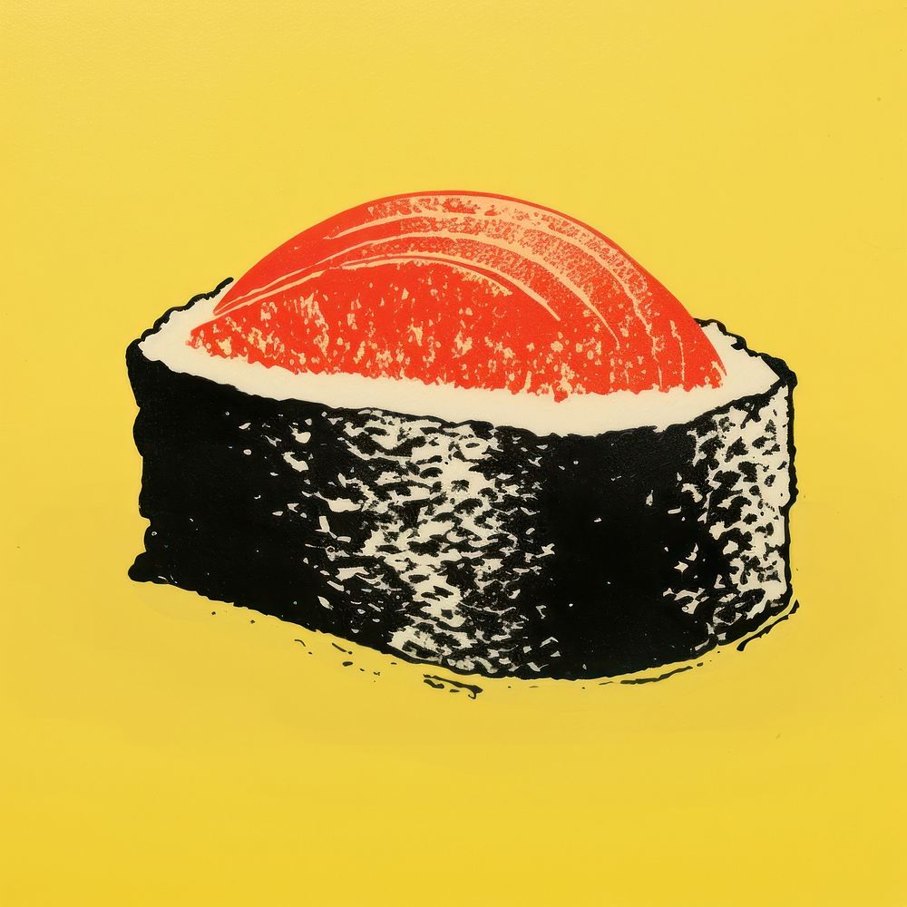 Tuna sushi yellow grain food. AI generated Image by rawpixel.