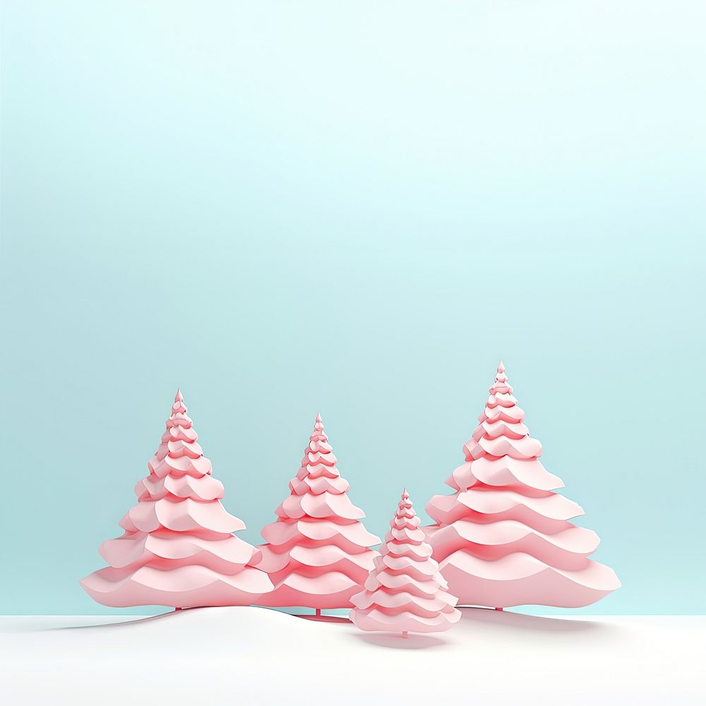 Christmas trees white snow celebration. AI generated Image by rawpixel.