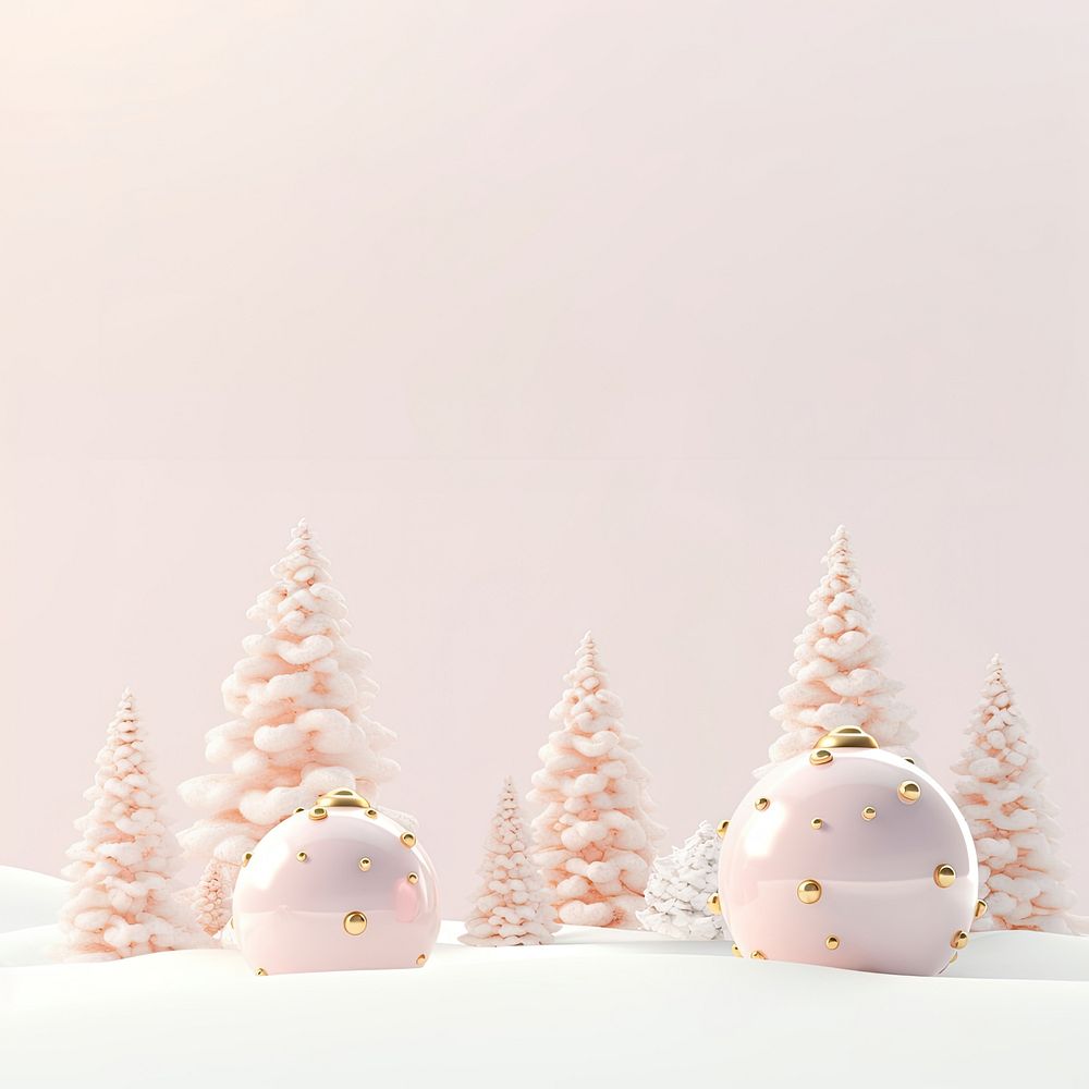 Christmas trees nature snow celebration. AI generated Image by rawpixel.