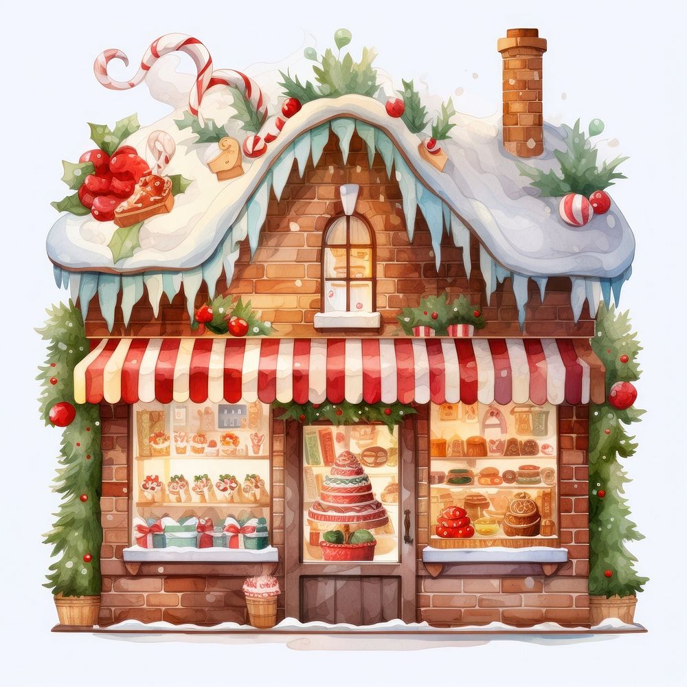 Christmas cake shop food confectionery architecture. AI generated Image by rawpixel.