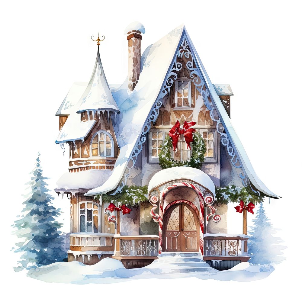 Decorative christmas house architecture building celebration. AI generated Image by rawpixel.