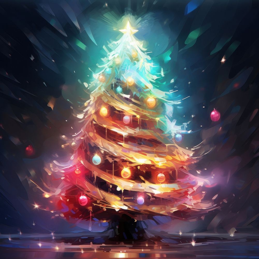 Shiny christmas tree illuminated celebration creativity. AI generated Image by rawpixel.