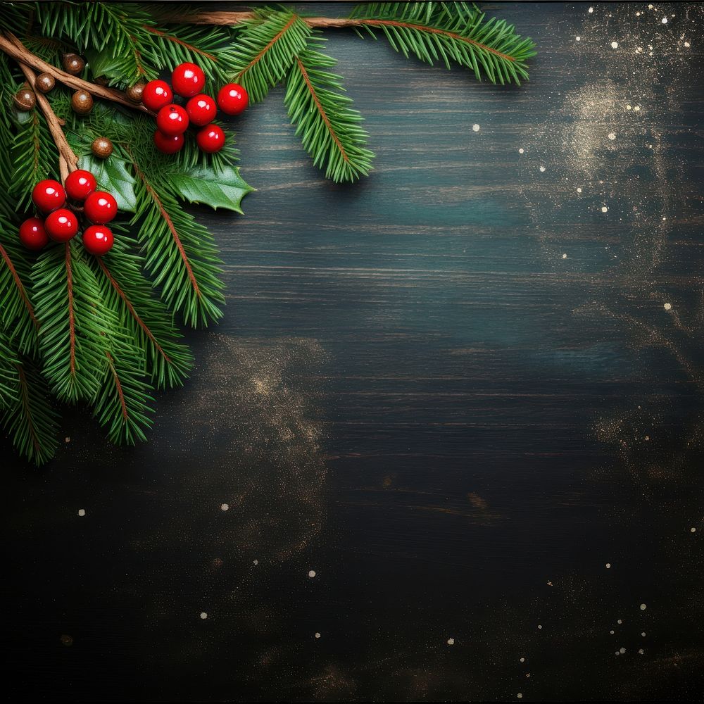 Christmas background backgrounds branch plant. AI generated Image by rawpixel.