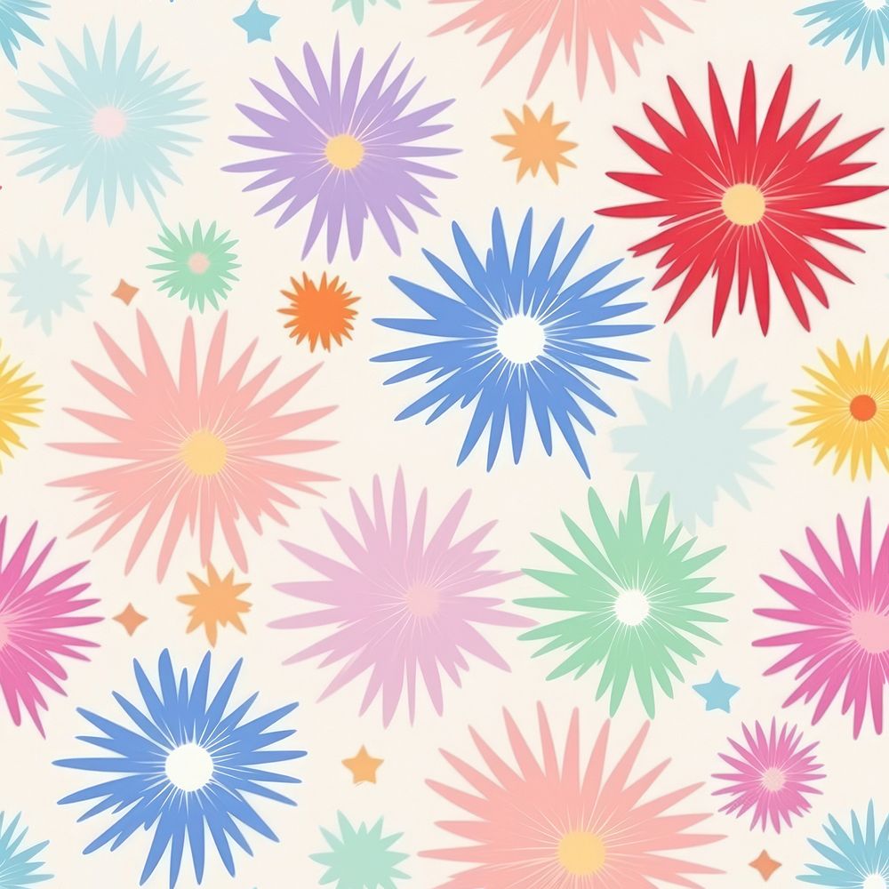 Summer fireworks pattern backgrounds flower. AI generated Image by rawpixel.