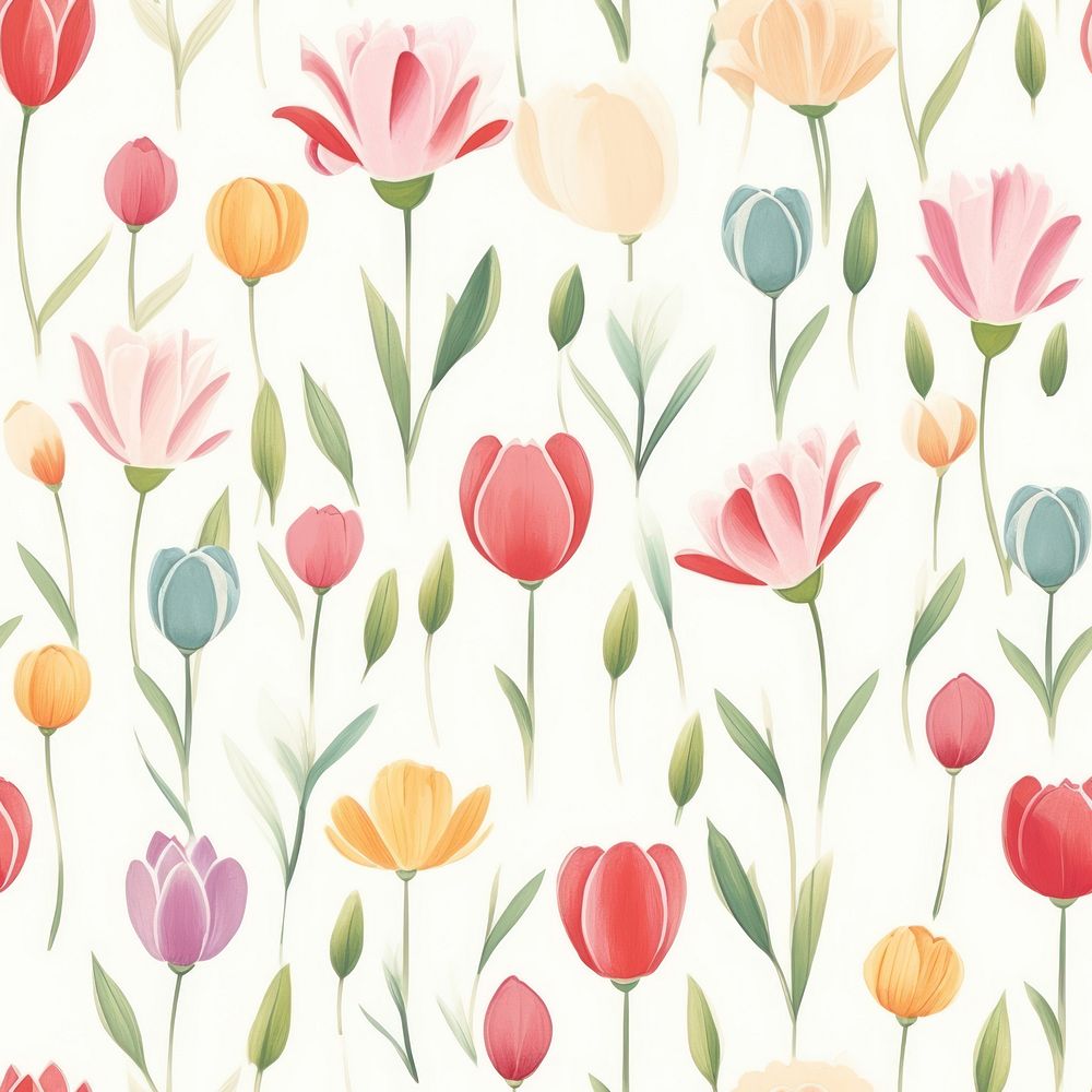 Tulip pattern flower backgrounds. AI generated Image by rawpixel.