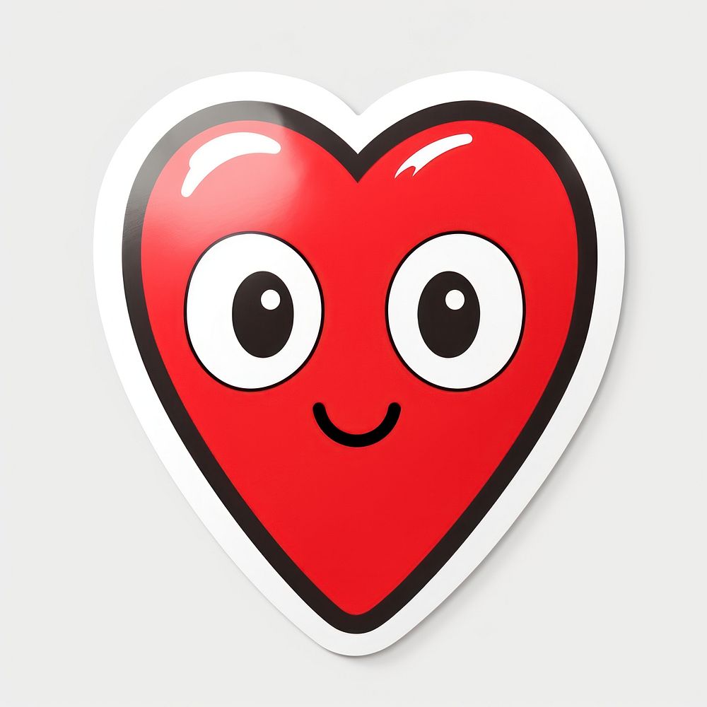 Heart sticker emoticon cartoon. AI generated Image by rawpixel.