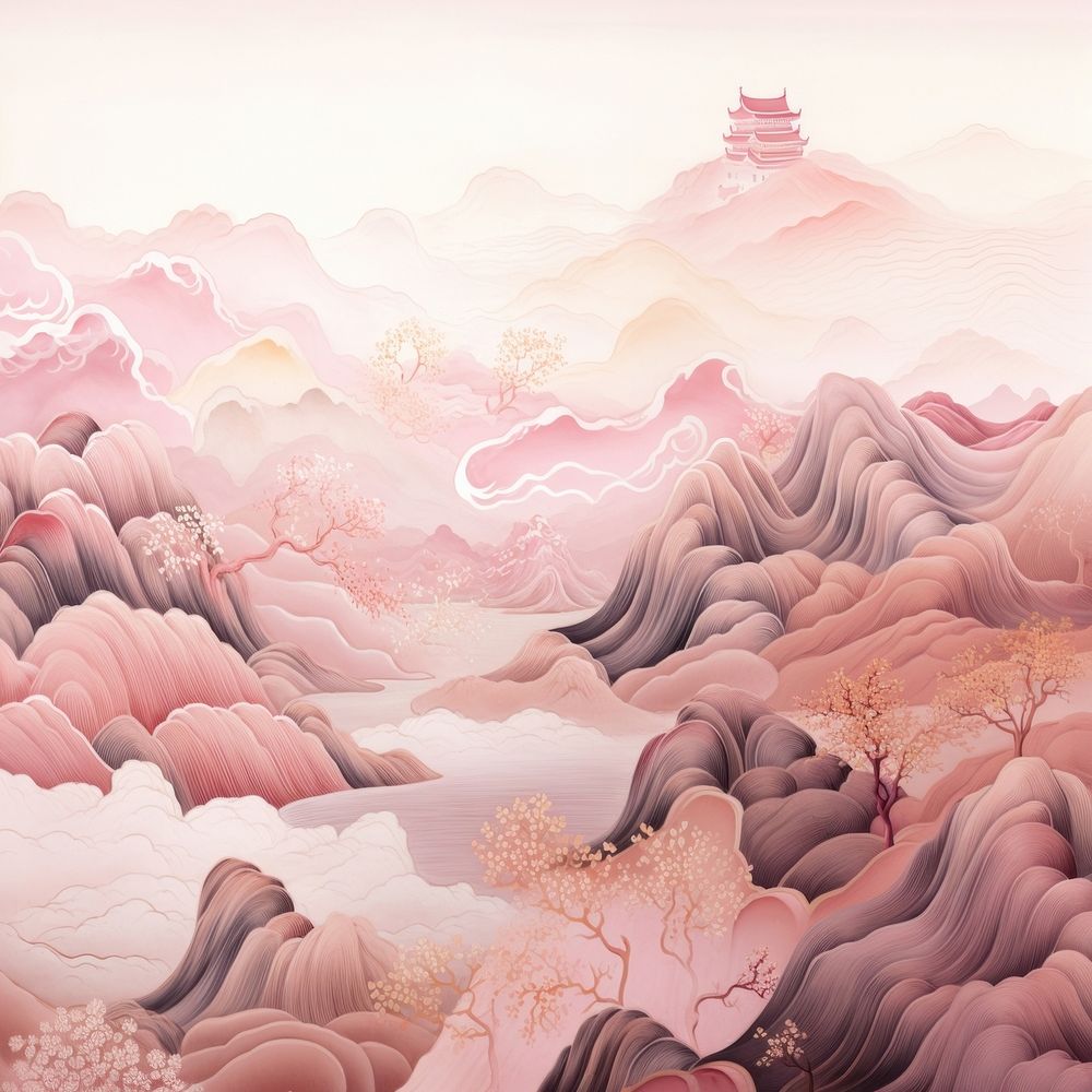 Chinese mountain backgrounds nature art. AI generated Image by rawpixel.