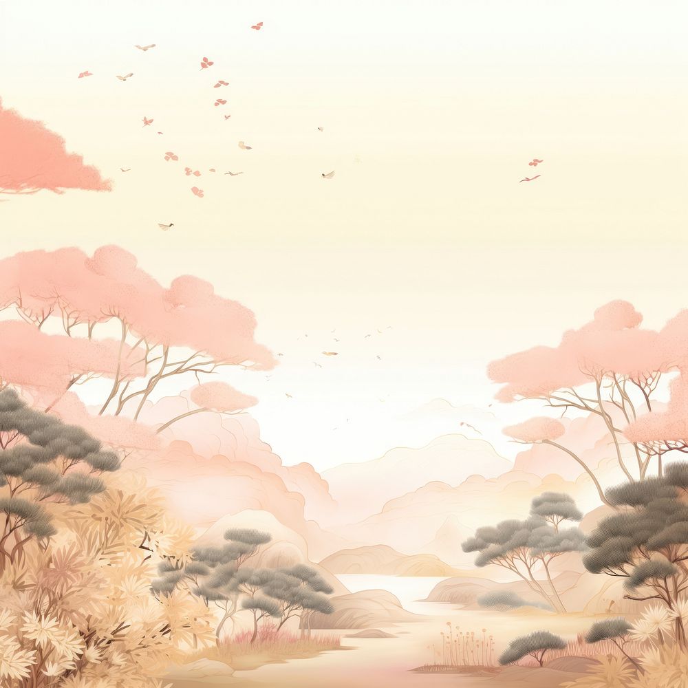 Chinese forest backgrounds outdoors art. AI generated Image by rawpixel.
