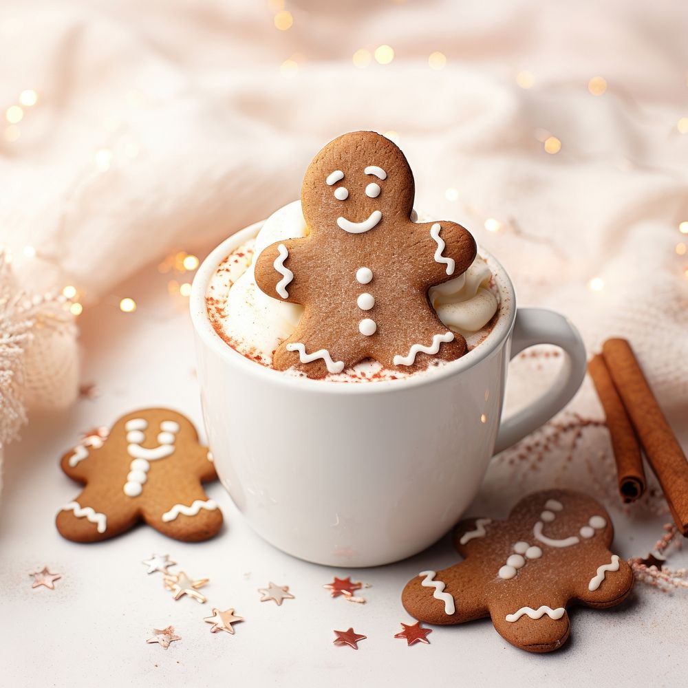 Cup gingerbread dessert cookie. AI generated Image by rawpixel.