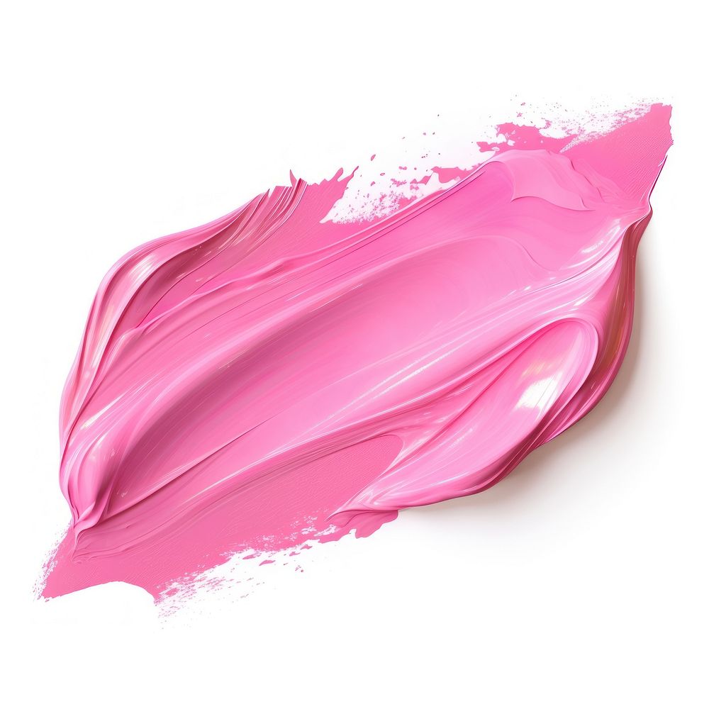 Flat Metallic pink pastel brush stroke petal white background splattered. AI generated Image by rawpixel.
