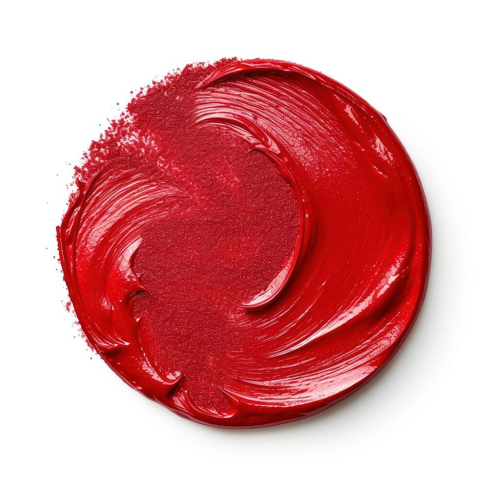 Flat Metallic red glitter paint brushstroke white background cosmetics ketchup. AI generated Image by rawpixel.