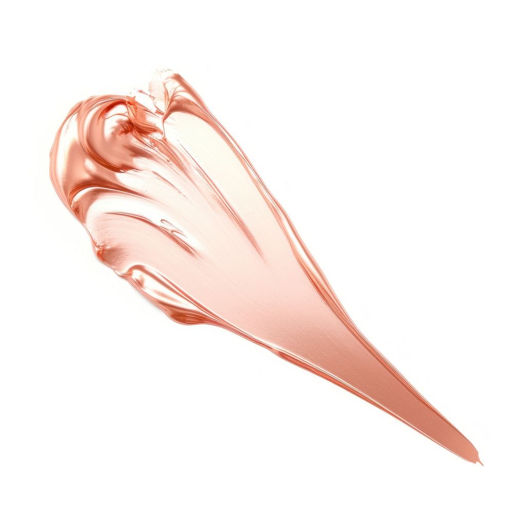 Flat Metallic rose gold pastel paint brush stroke petal white background weaponry. AI generated Image by rawpixel.