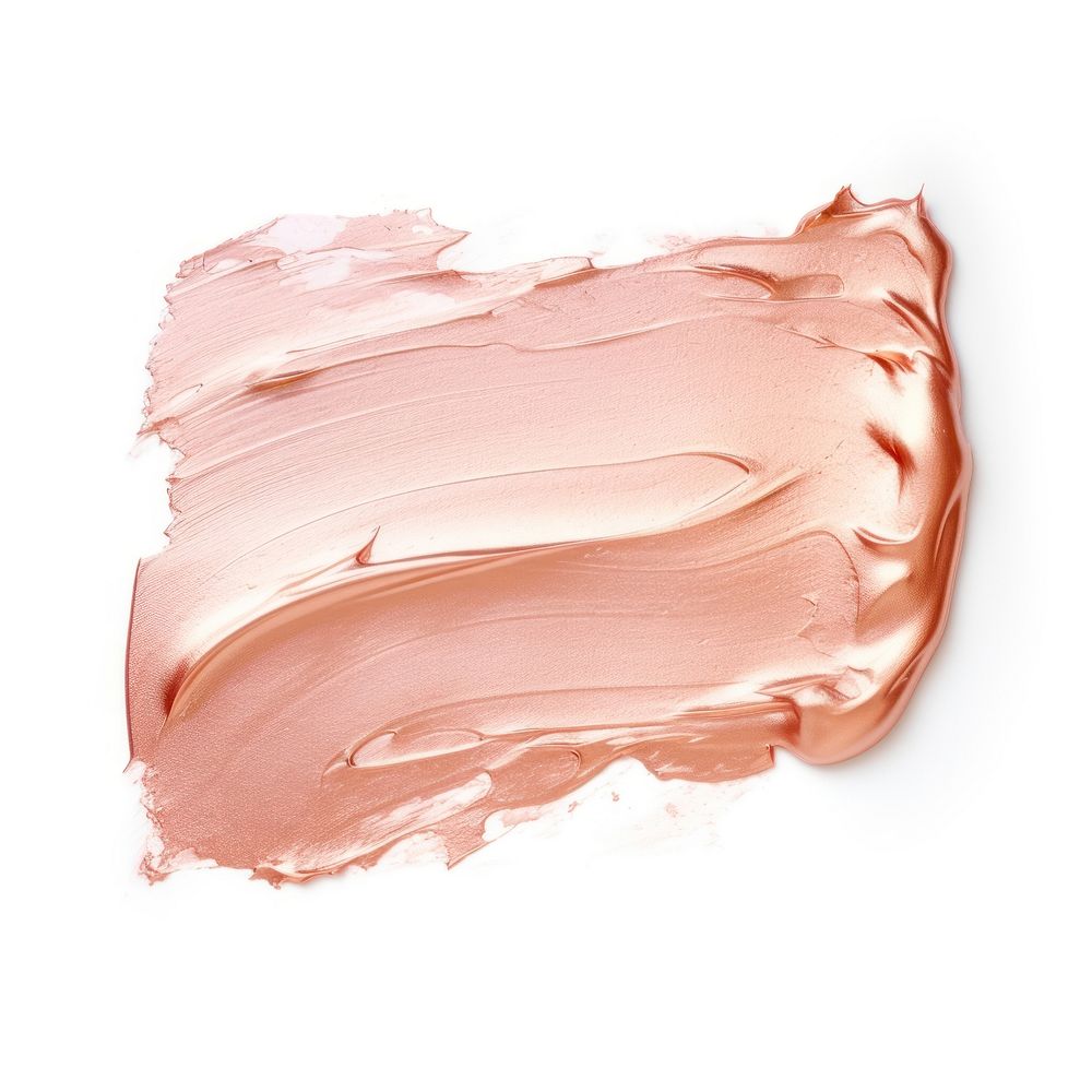 Flat Metallic rose gold pastel paint brushstroke white background cosmetics abstract. AI generated Image by rawpixel.