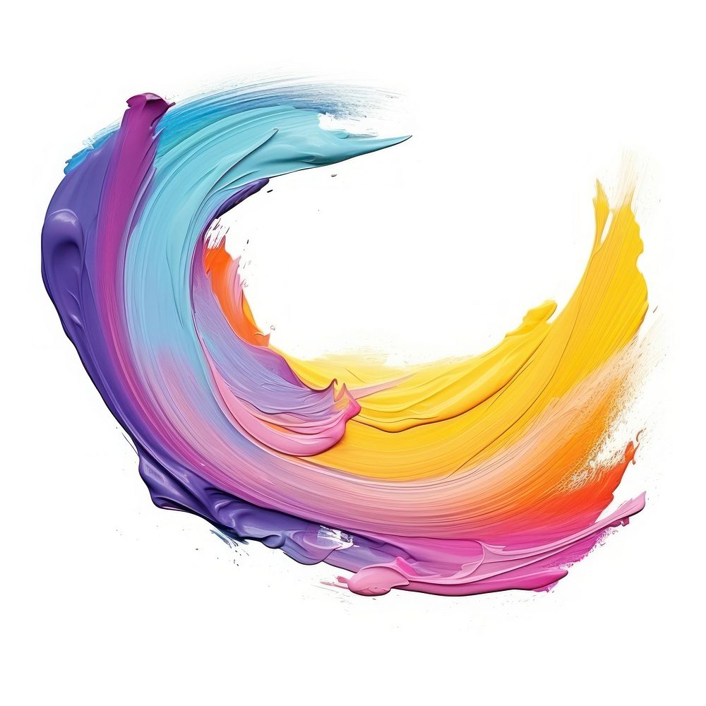Flat colorful paint brushstroke painting white background creativity. AI generated Image by rawpixel.