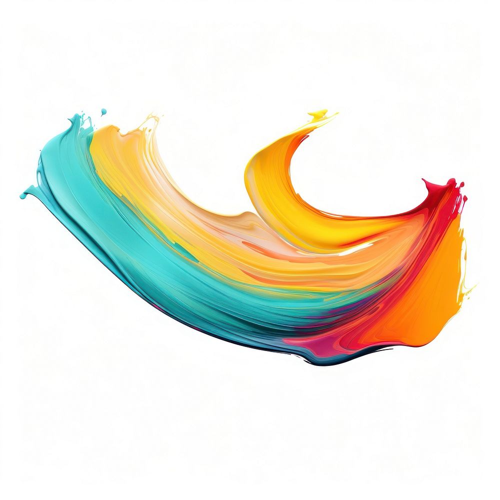 Flat colorful paint brushstroke painting white background creativity. AI generated Image by rawpixel.