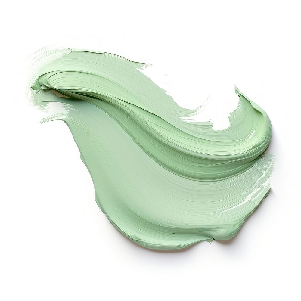 Flat pale green paint brushstroke white background porcelain abstract. AI generated Image by rawpixel.