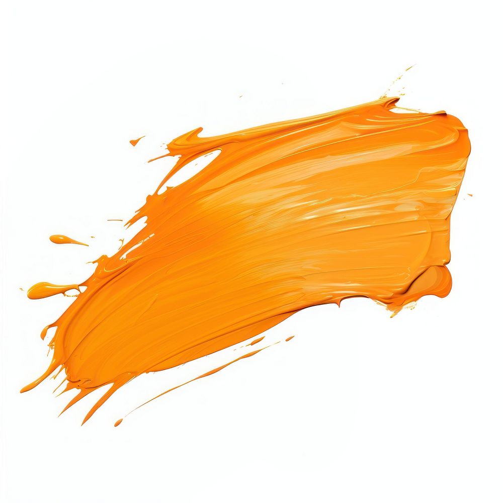 Flat pale orange paint brushstroke backgrounds white background splattered. AI generated Image by rawpixel.