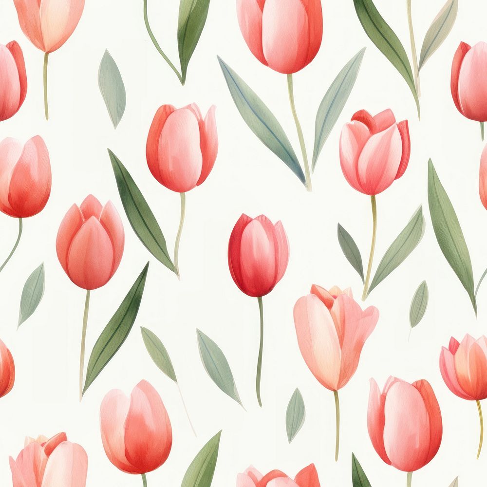 Tulip pattern backgrounds wallpaper. AI | Free Photo Illustration