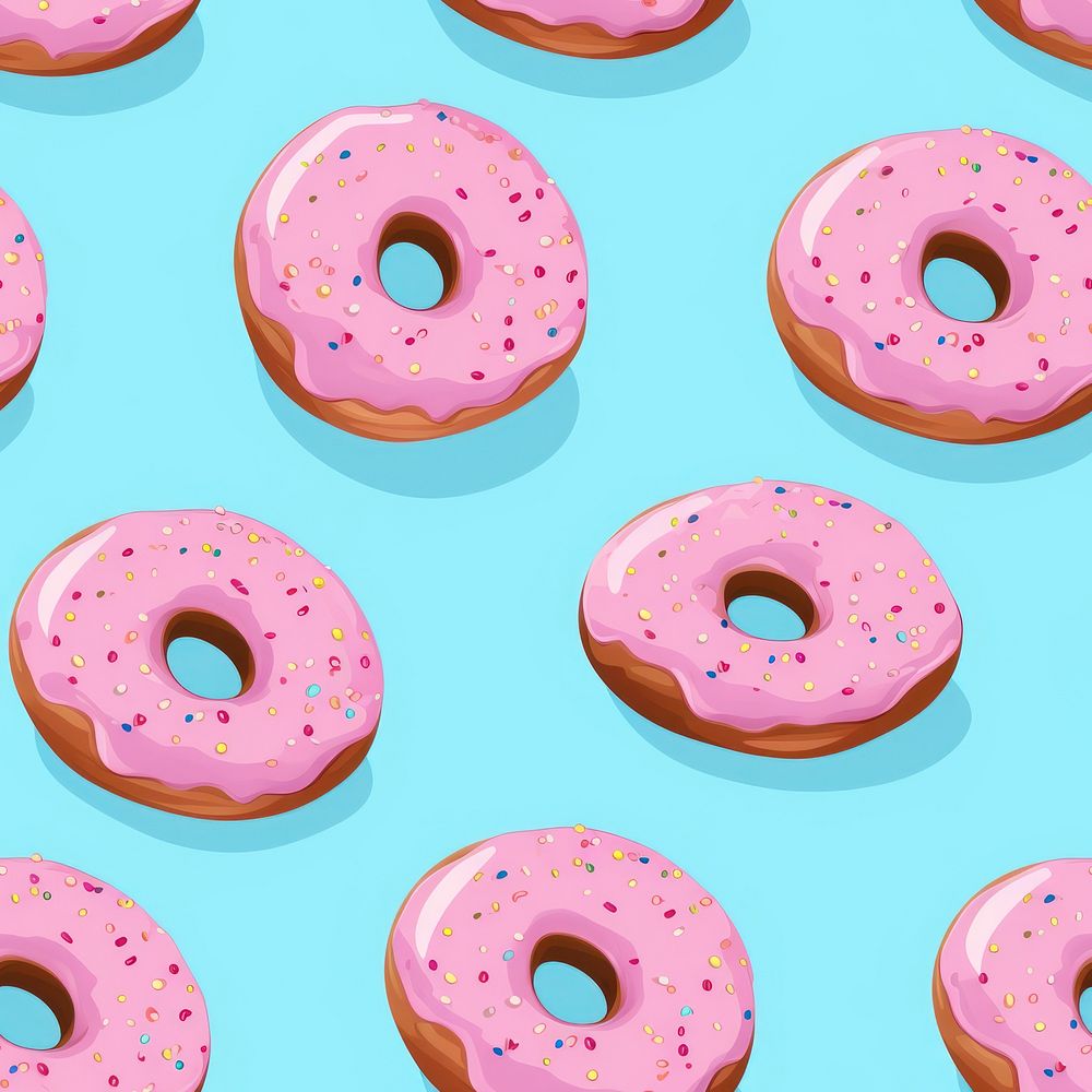Donut backgrounds dessert pattern. AI generated Image by rawpixel.