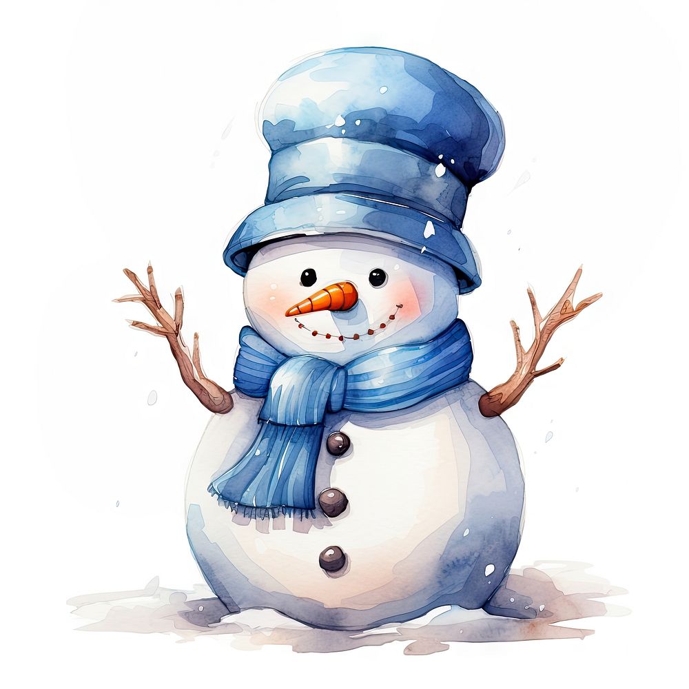 Winter snowman cartoon white representation. AI generated Image by rawpixel.