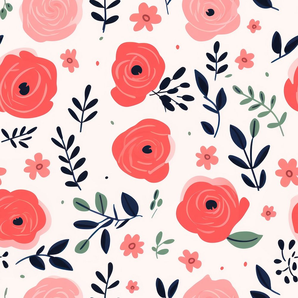Rose pattern backgrounds . AI generated Image by rawpixel.