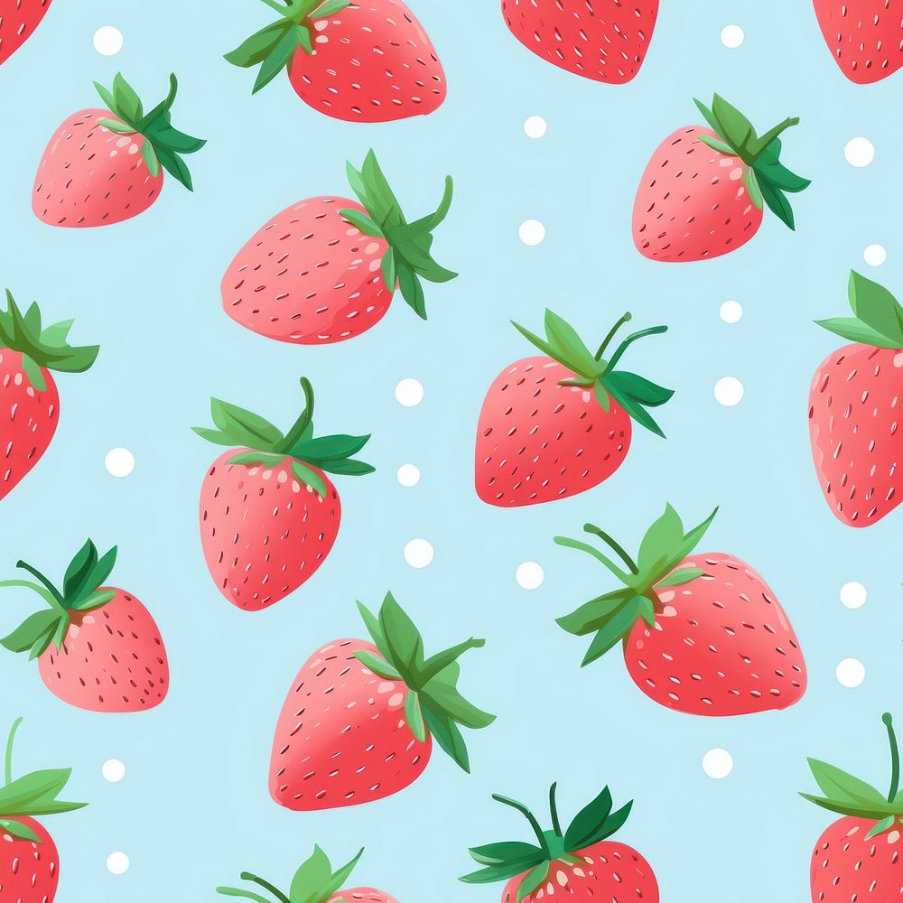 Steawberry pattern backgrounds strawberry. AI generated Image by rawpixel.