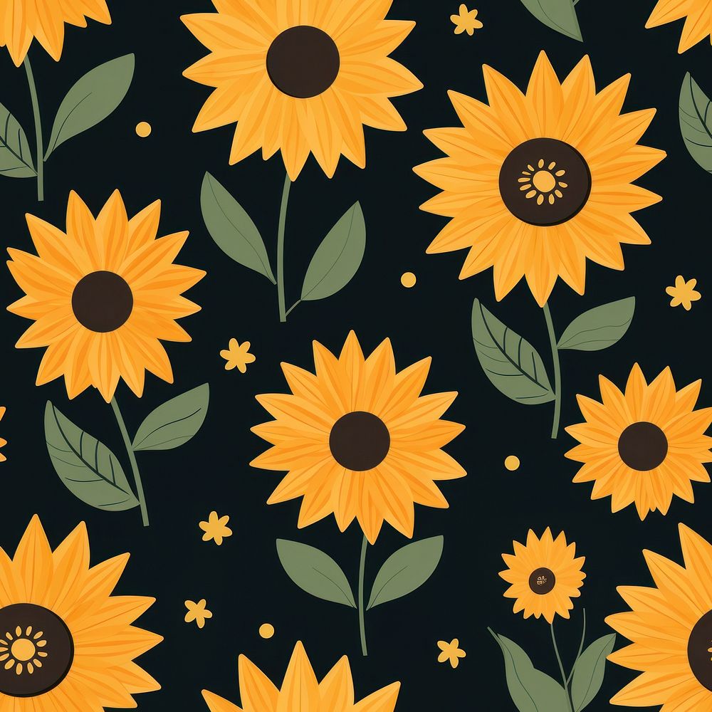Sunflower pattern backgrounds wallpaper. AI generated Image by rawpixel.