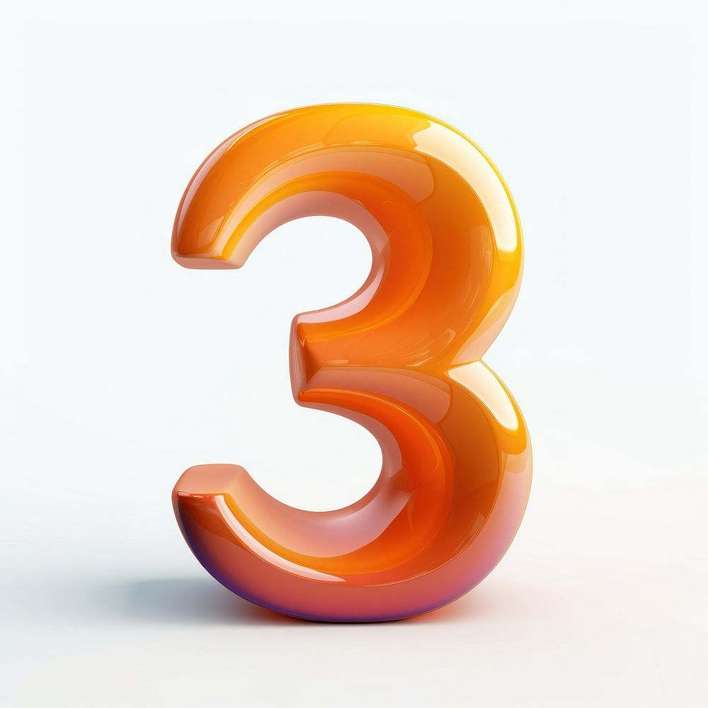 Number 3 shape white background circle. AI generated Image by rawpixel.