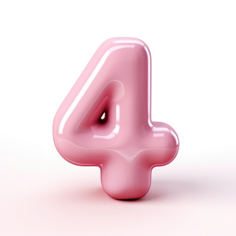 Number 4 shape white background confectionery appliance. AI generated Image by rawpixel.