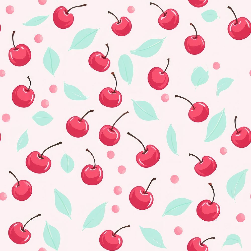 Cherry pattern backgrounds fruit. AI generated Image by rawpixel.